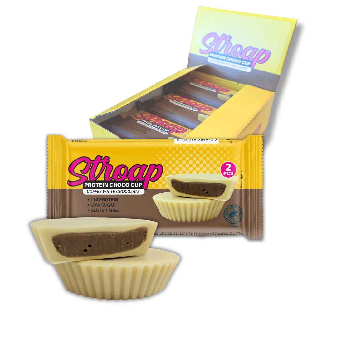 Eiwitarme koffie, witte chocoladebeker