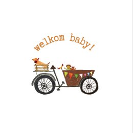 Kaart Baby Bakfiets met Hond
