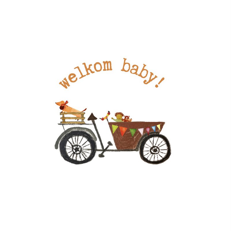 Kaart Baby Bakfiets met Hond
