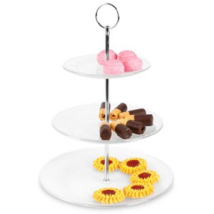 Tier Kuchenständer Glas 3-stöckig 33 cm