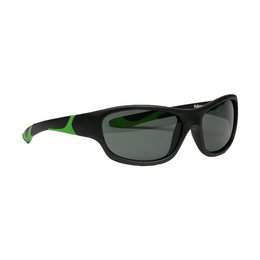 Black and green kids sunglasses with a rectangular frame shape.