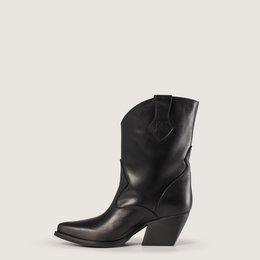Bottines texanes en cuir noir Montana