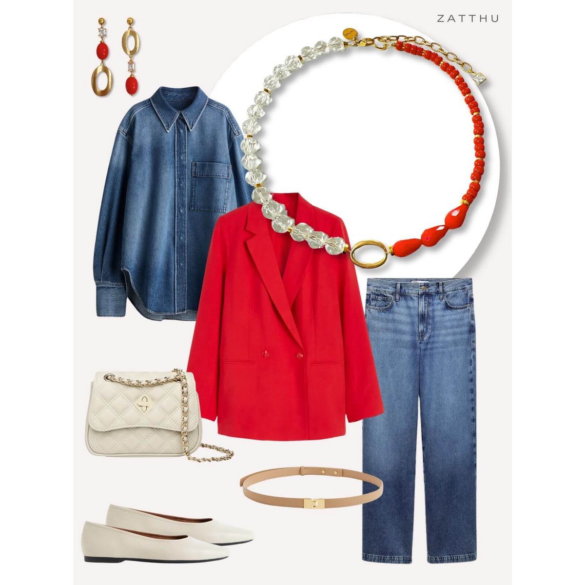 Collana di perle Luma rosse