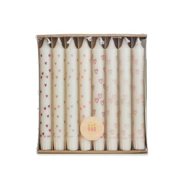 By Kimmi dinerkaarsen - Giftbox Love - 1 tray - 8 kaarsen