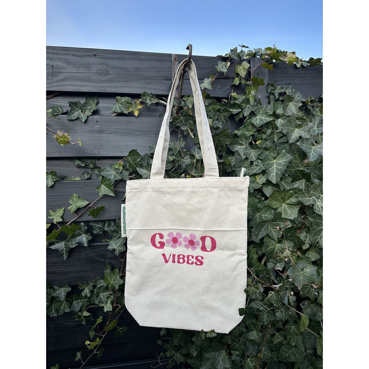 Sac fourre-tout durable avec fermeture éclair - nomoreplasique - bonnes vibrations