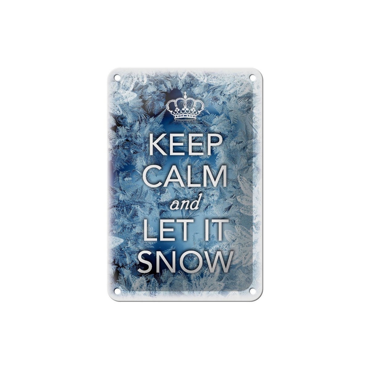 Tin sign saying 12x18cm Keep Calm and let is snow decoration
