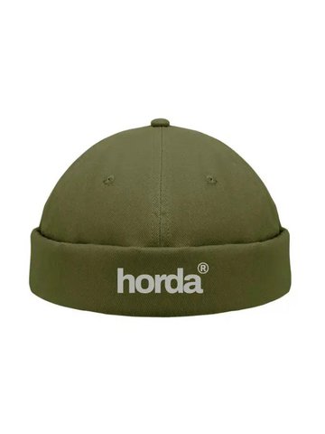 Olijfgroene Dockermuts van zwaar geborsteld katoen – één maat