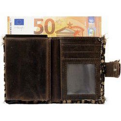 Porta del miniwallet Pass Stampa animale marrone scuro