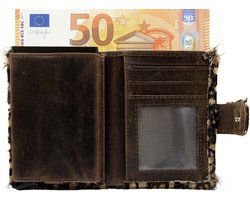 Porta del miniwallet Pass Stampa animale marrone scuro