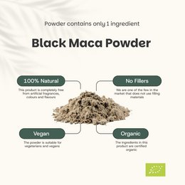 Sort Maca pulver økologisk - 100 gram