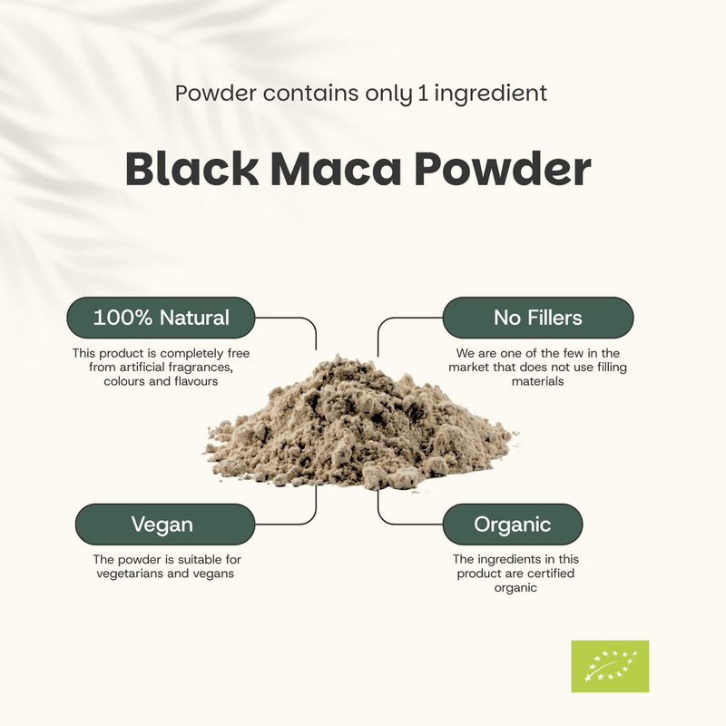 Sort Maca pulver økologisk - 100 gram