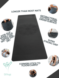 DIYogi™ GRÅ YOGAMÅTTE - MANDALA