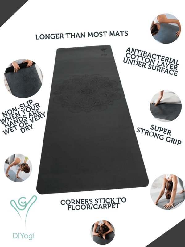 DIYogi™ GRÅ YOGAMÅTTE - MANDALA