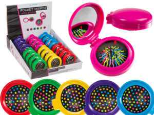 Pocket mirror with brush,