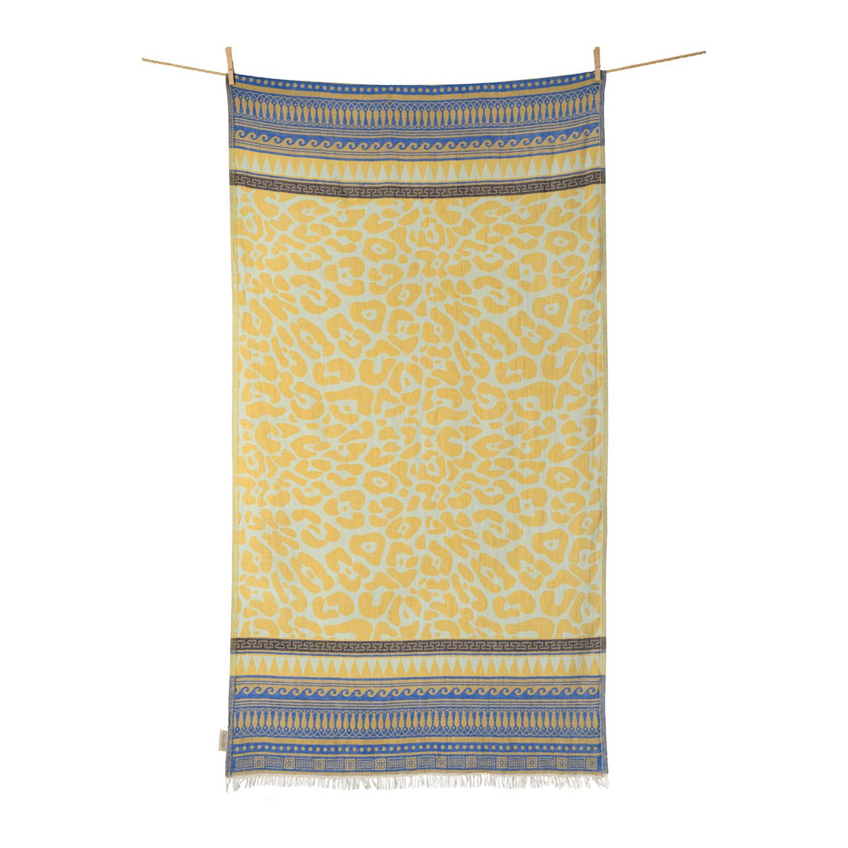 BEACH TOWEL KASTRAKI MINT & MUSTARD & P.BLUE