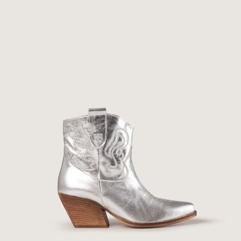 Bradley Nova Silver Texan Ankle Boots