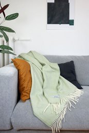 Wolldecke / Kuscheldecke uni sage