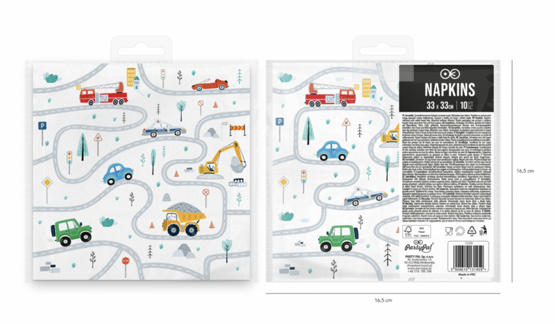 Vehicles napkins | 10 pieces