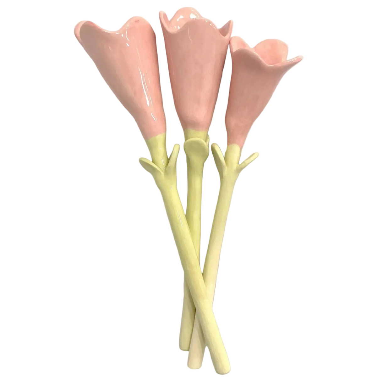 Ceramiczny tulipan – ręcznie robiona dekoracyjna łodyga kwiatu (14–16 cm)