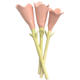 Ceramiczny tulipan – ręcznie robiona dekoracyjna łodyga kwiatu (14–16 cm)