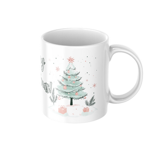 Weihnachten Mok Pastell Weihnachtsbaum mit Text verschiedene Formen und Größen