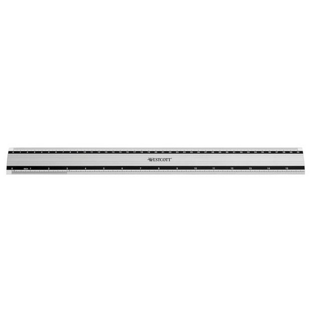 Regla Westcott aluminio 40 cm con antideslizante