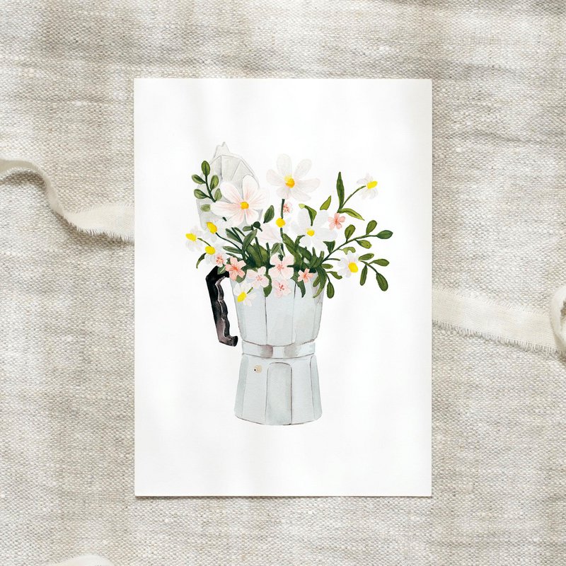 Cartolina - Bouquet di caffè espresso bianco