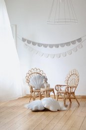 Samt-Muschelkissen „Silver Pearl“.