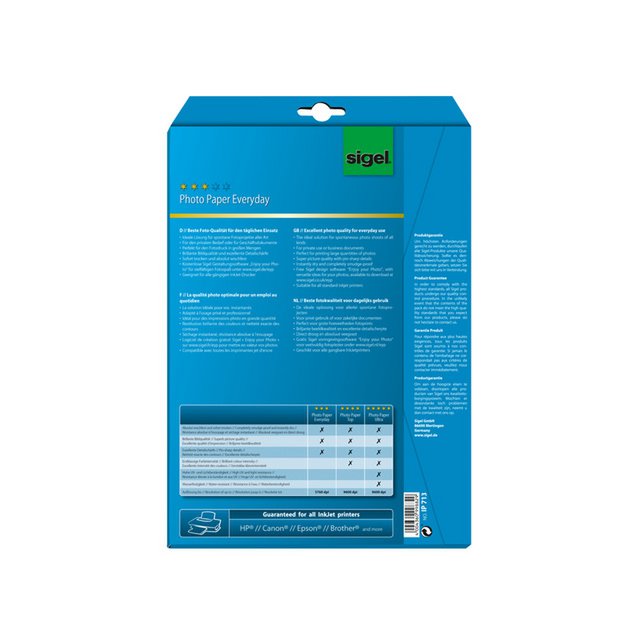 Inkjet photo paper Sigel A4 Everyday+ 170gsm white 20 sheets high gloss