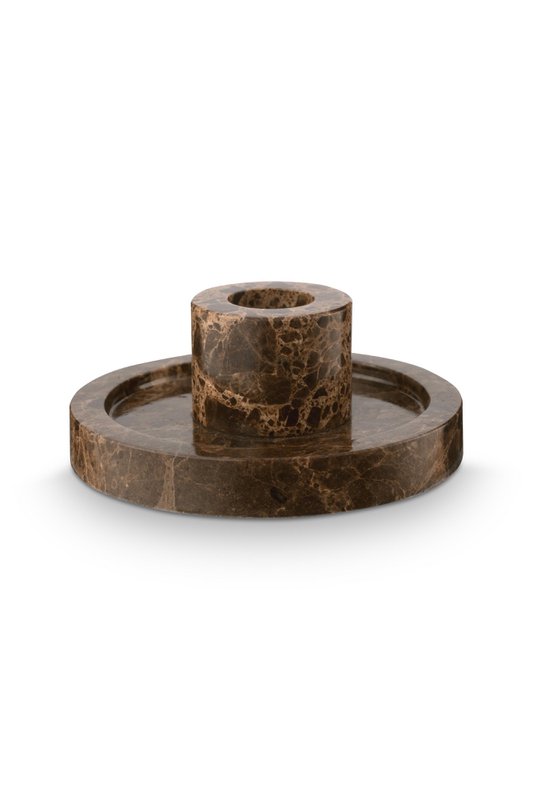 Candle Holder Marble Brown 10.2x4cm