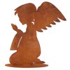Metalen kerstversiering biddende engel | op basisplaat of op stang | Patina decoratie voor Kerstmis