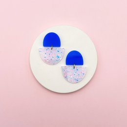 Odette Øreringe - Blå / Neon Terrazzo