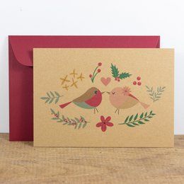 Postkarte Bird Love, wahlweise mit Briefumschlag