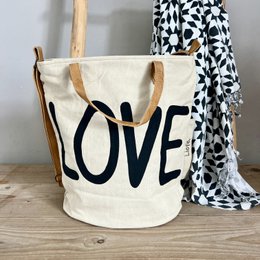 BucketBag LOVE  (vintage light canvas) NEW