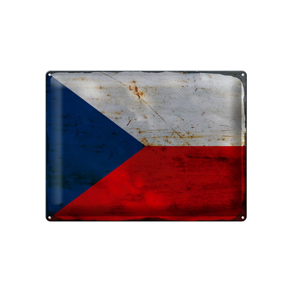 Tin Sign Flag Czech Republic 40x30cm Czech Republic Rust