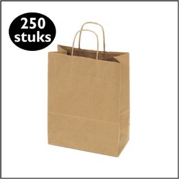 Paper bag M - Kraft Brown (Box of 250 pieces)