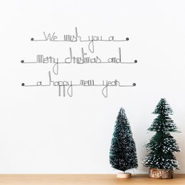 Metalen kerstversiering - Vrolijk kerstfeest Muurcitaat