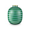 Vase Metal Stripes Green 32cm