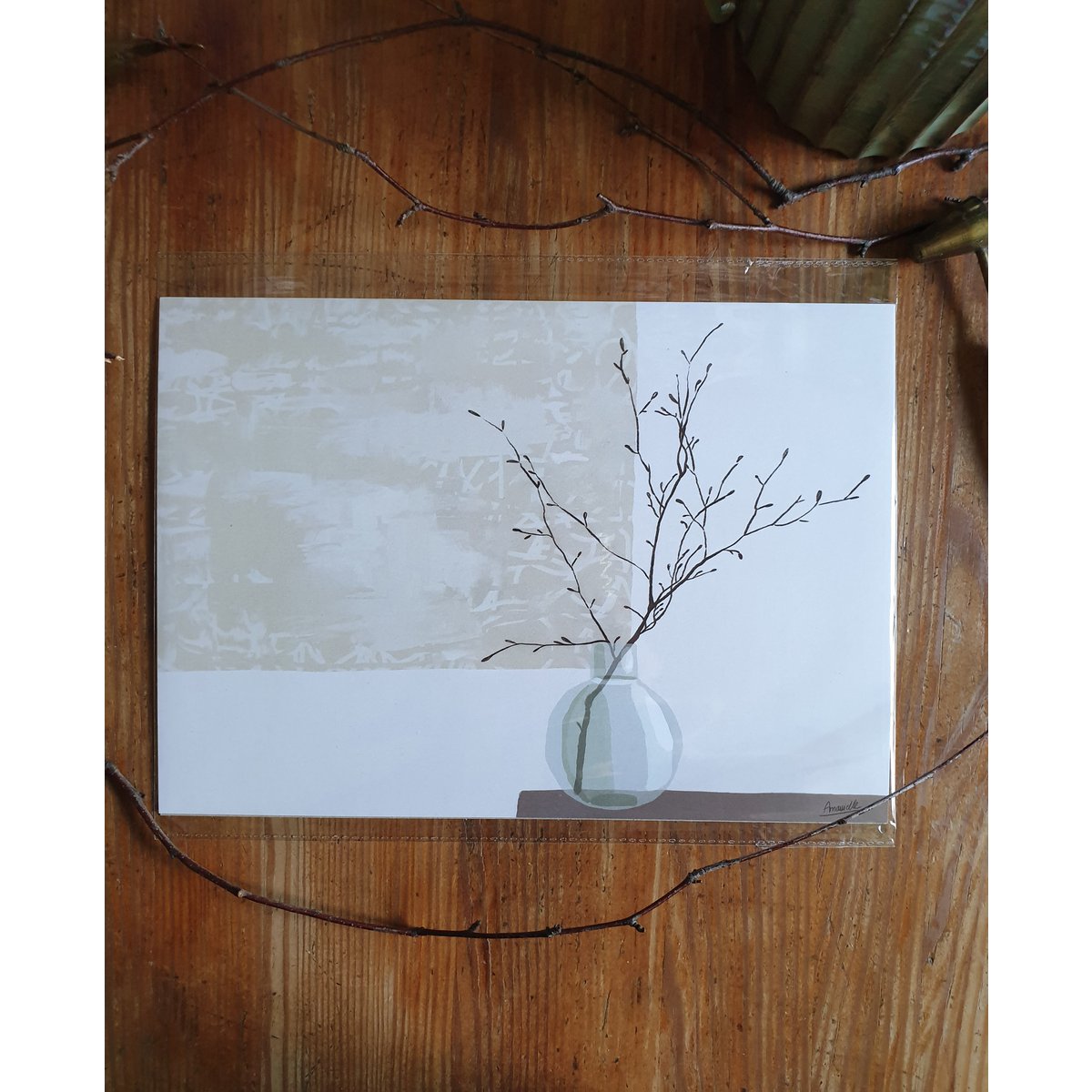 Japandi Poster "Ukiyo" A4 - Duurzame kunstprints op gerecycled papier in cellofaan