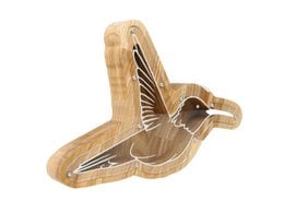 Wooden Piggy Bank Hummingbird
