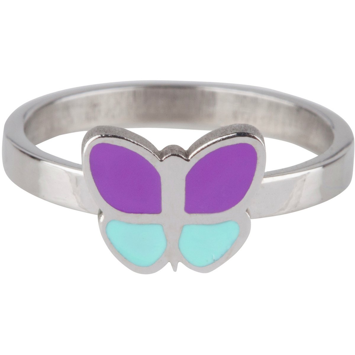 KR79 Schmetterling Lila Blau Glänzender Stahl