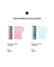 TOWEL TO GO IPANEMA KIDS Cotton Beach Towel 180x100 cm | Lightweight Quick Dry | Mint | with Gift Box