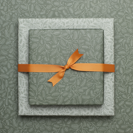 Carta da regalo natalizia sostenibile verde, carta da regalo rami di abete in menta e verde - carta da regalo fronte-retro realizzata con carta riciclata al 100%
