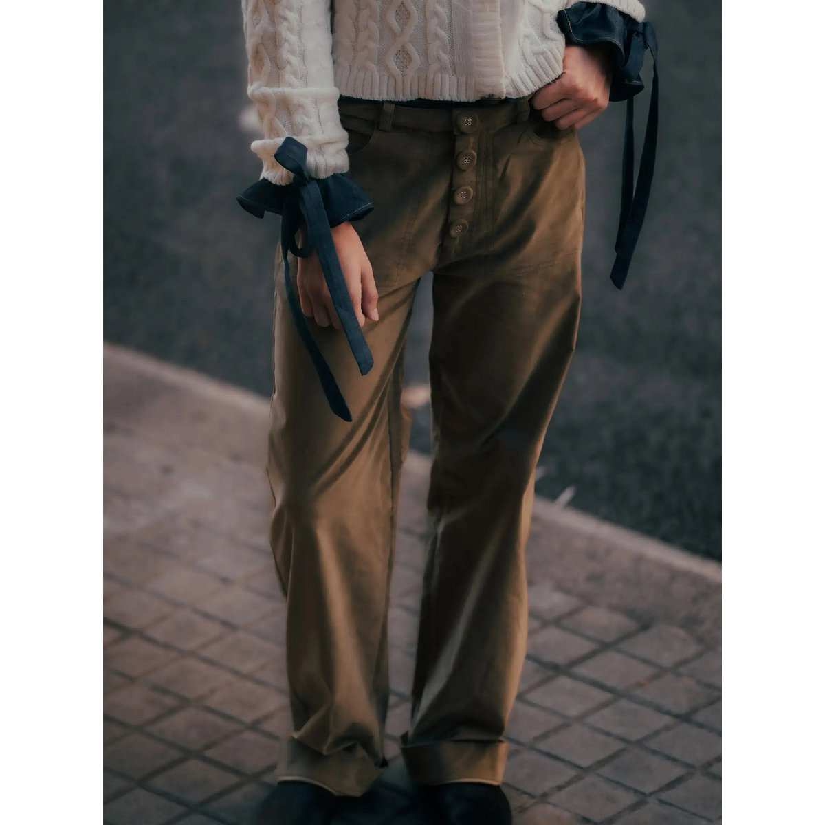 Pace Khaki Velvet Pants