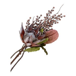 King Protea Bouquet - Artificial flowers, rose mix, 74 cm