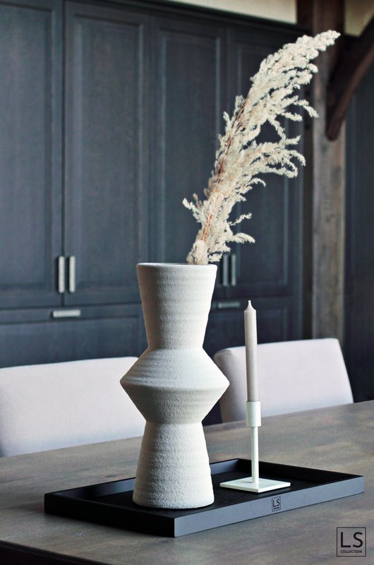 LS Collection® - Rettangolo 50x30cm - Vassoio - Portacandele - Portacandele - Vassoio da portata - Vassoio in legno - Vassoio in legno - Plateau - Decorazione - Accessori per la casa - Nero Opaco
