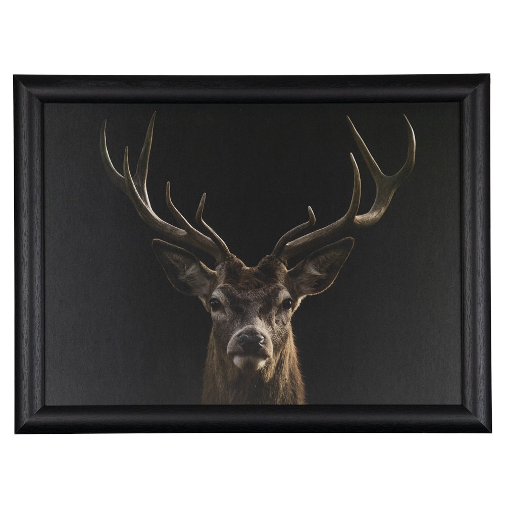 lap cushion black red deer 43cm