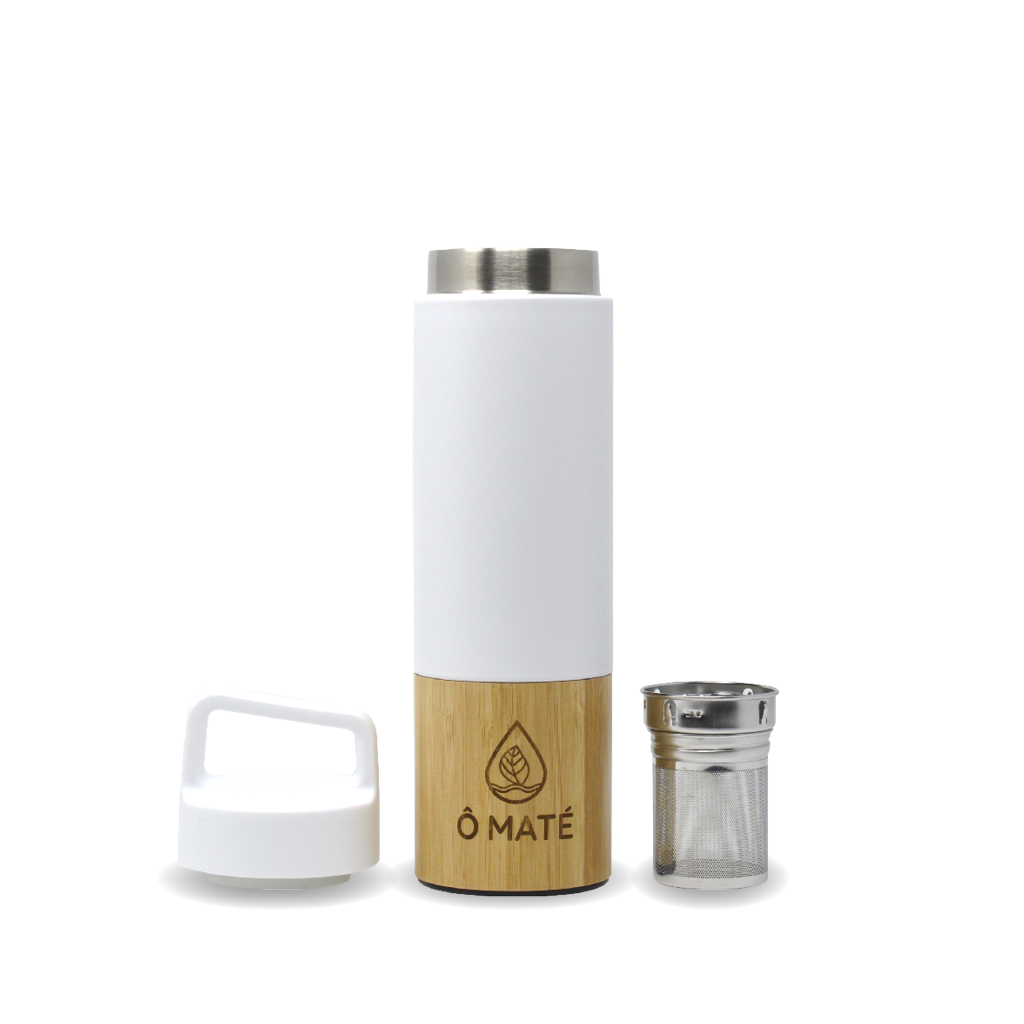 Infusor termo de bambú blanco