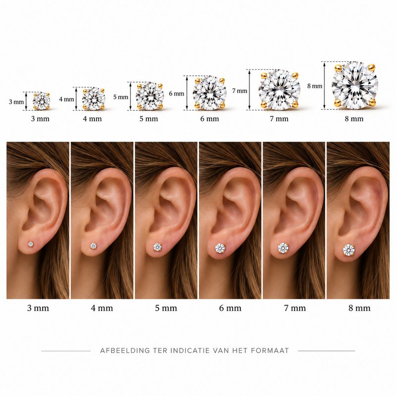 New Bling Gold 9NBG-0086 Pendiente Hexágono - Circonita - 5mm - Oro