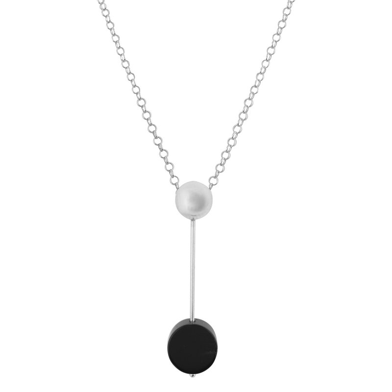 Choker van 925 sterling zilver en zwarte slingerkristal